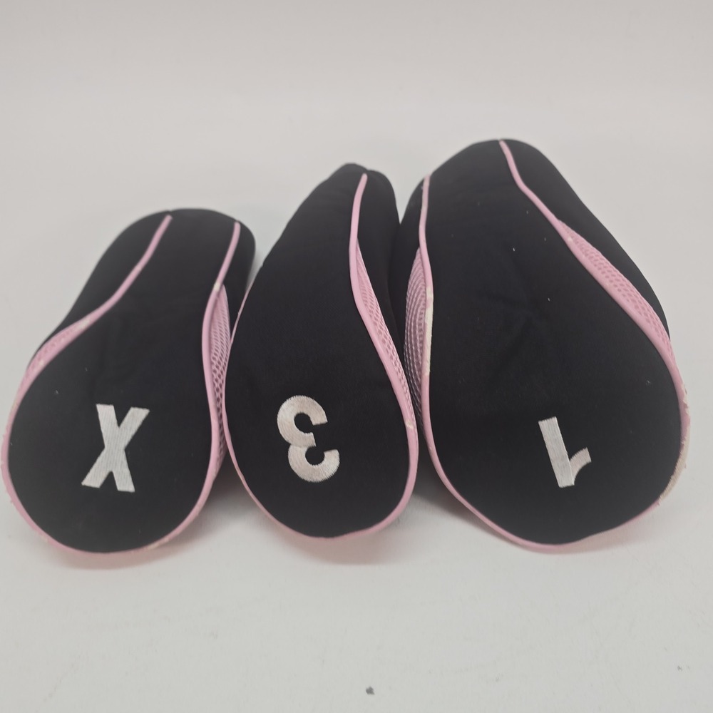 JP Lann Head Covers Black & White Set of 3, 1-3-X